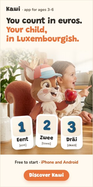 You count in euros. Your child, in Luxembourgish. Kawi, the app for ages 3-6.