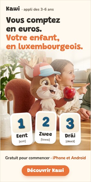 Vous comptez en euros. Votre enfant, en luxembourgeois. Kawi, l’appli des 3-6 ans.