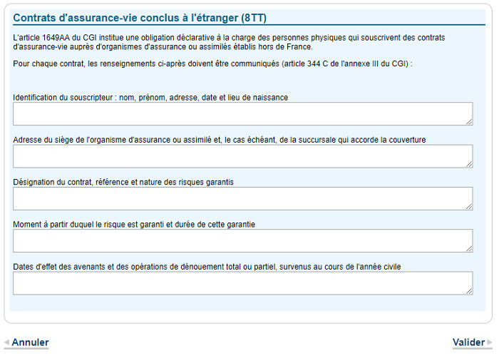 La liste des contrats